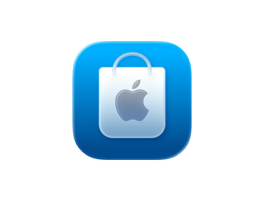 Aplikace Apple Store, ikona s modrou nákupní taškou