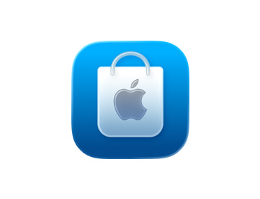 Apple Store app, shopping bag icon, blue