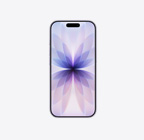 iPhone 17, eksterior depan, warna lavender, Dynamic Island di tengah atas