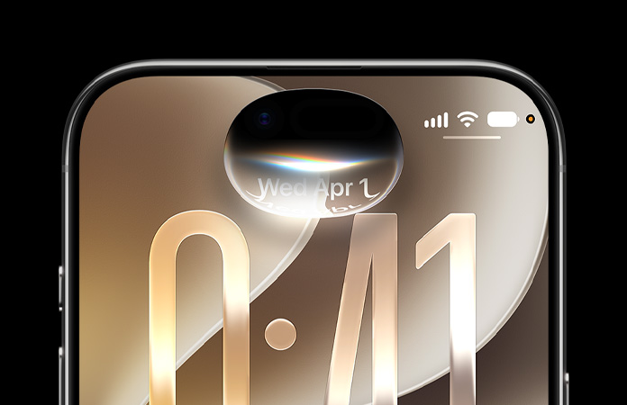 iPhone Air 상단 3분의 1 영역에 Siri AI 대화 말풍선이 표시되어 있는 모습