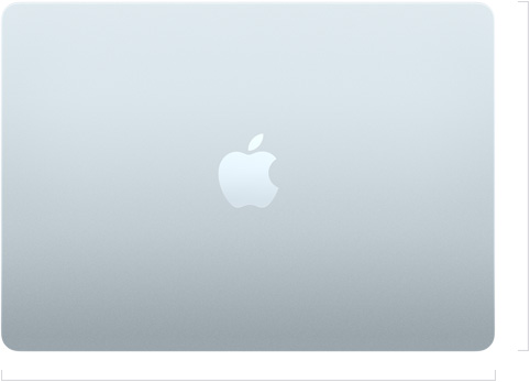 MacBook Air 13 吋的外觀，呈閉合狀態，Apple 標誌在正中央