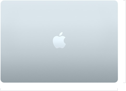 Eksterior MacBook Air 15 inci, tertutup, logo Apple di tengah