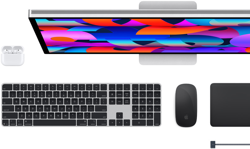 Mac-lisävarusteet: AirPodit, Studio Display, Magic Keyboard, Magic Mouse, Magic Trackpad, MagSafe-latausjohto