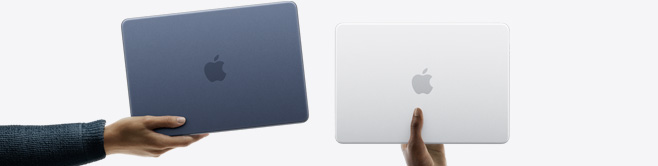 Des portables MacBook Neo dans plusieurs couleurs, chacun tenu par une main différente