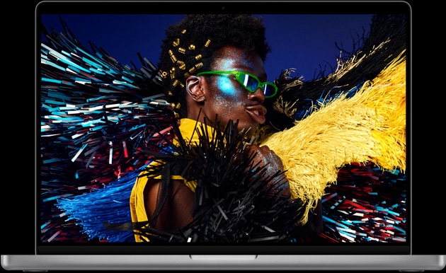 Imagen de una MacBook Pro de 16 pulgadas que muestra la pantalla Liquid Retina XDR