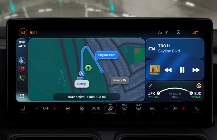 CarPlay in a vehicle highlighting its new design