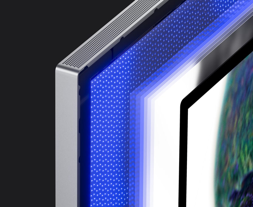 Close-up of mini-LED showcases the small LED backlighting, creating multiple dimming zones