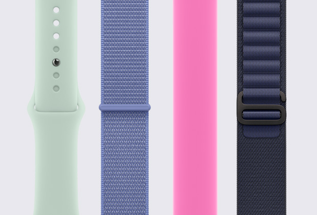縦向きに置かれた複数のApple Watchバンドが並んでいる